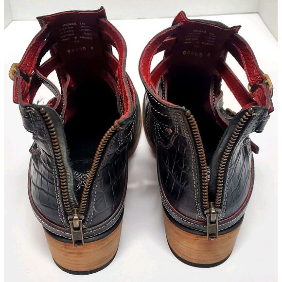 Freebird Boots Booties by Steven 10 Style Stair Black Distressed Leather 98885 - Picture 10 of 15